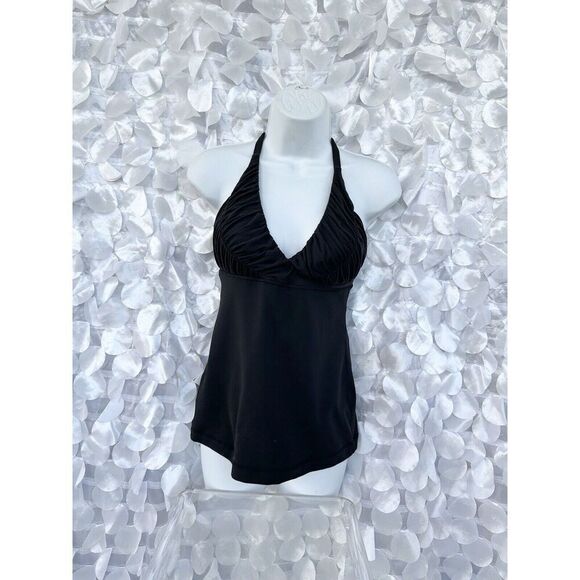 Lululemon Black RUCHED camisole XS Bra Top Yoga Workout Padded Club wear - Picture 3 of 9
